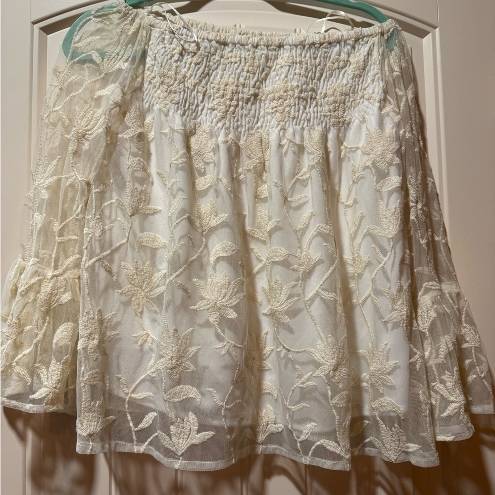 Elegant Cream Floral blouse